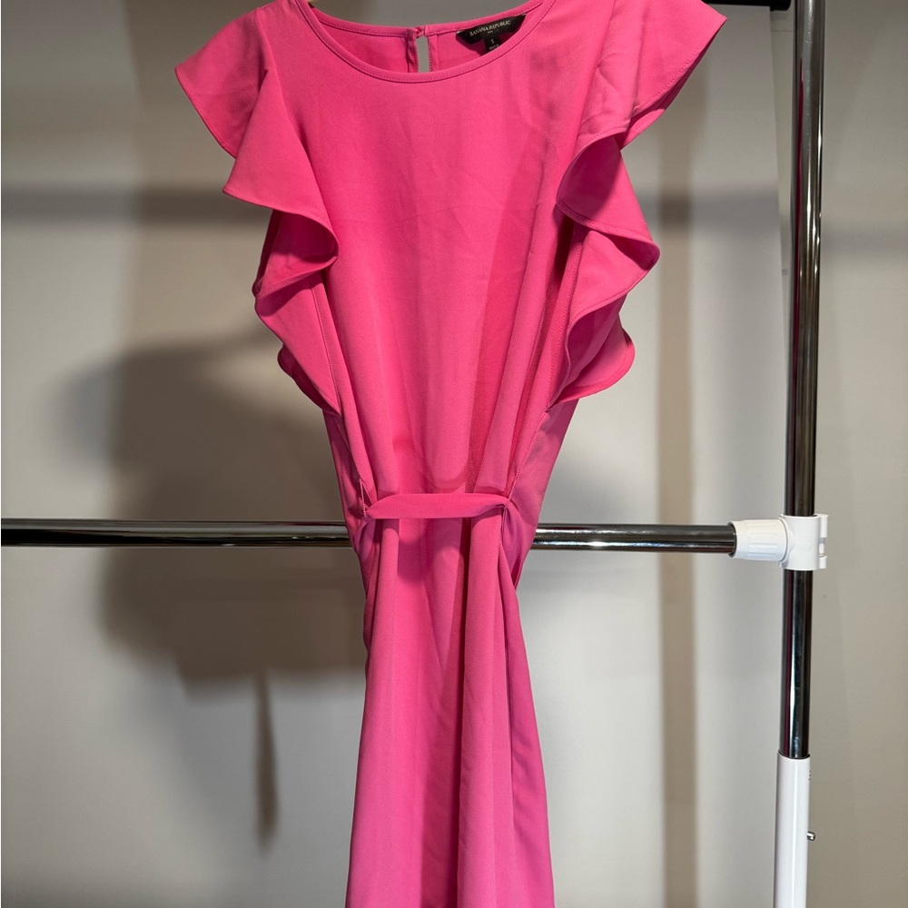 Banana Republic Vibrant Pink Midi Dress
